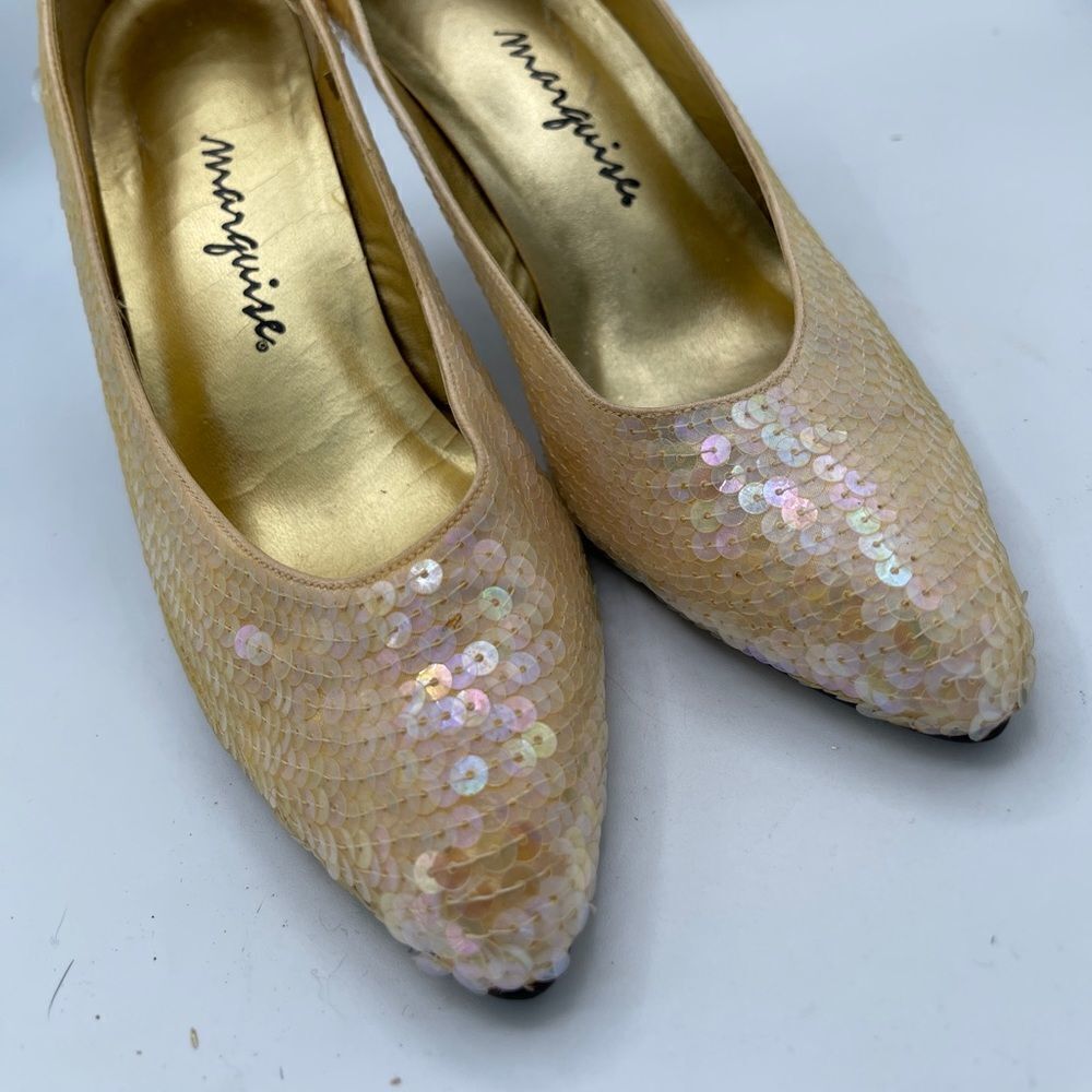 Vintage marquise sequin heels 6
